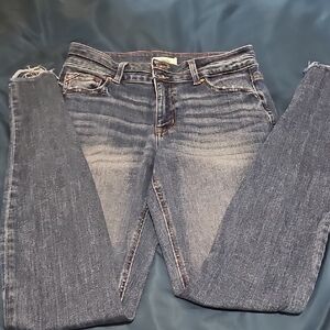 Edge Blue Skinny Jeans with Distressed Vintage Look